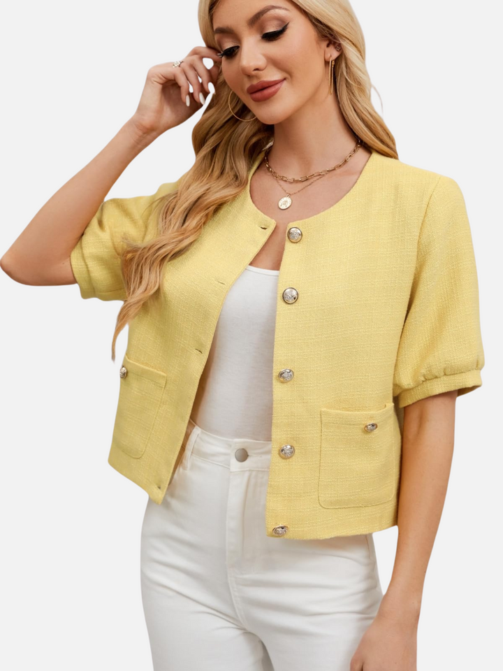 Vivian | Cropped Tweed Blazer Jacket