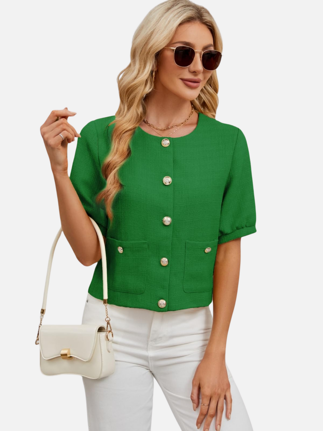 Vivian | Cropped Tweed Blazer Jacket