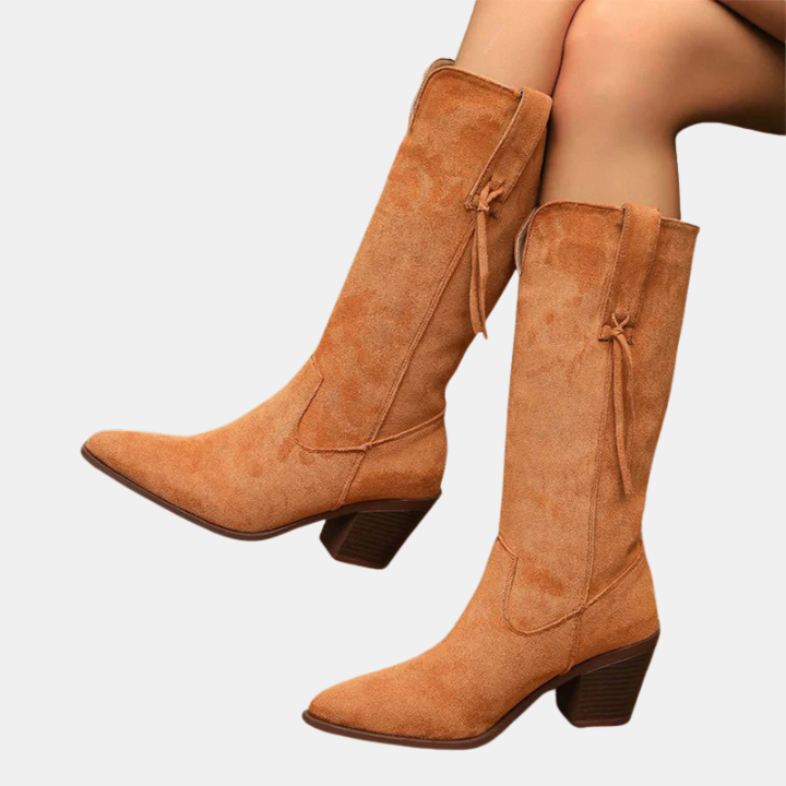 Remi | Retro Faux Suede Mid Calf Boots