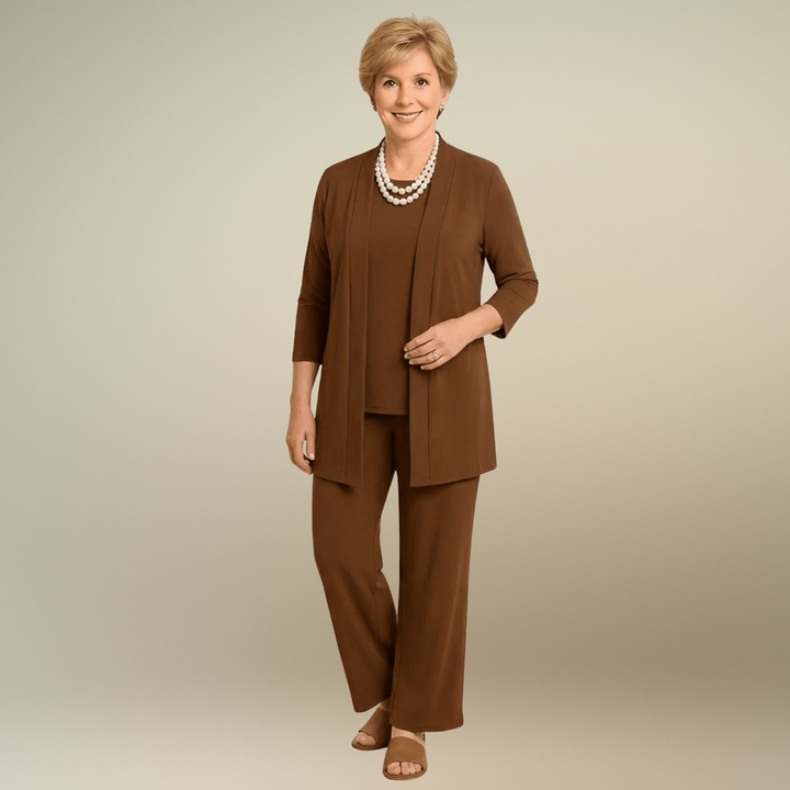 ROSY™ | Cardigan, Top & Trousers Set