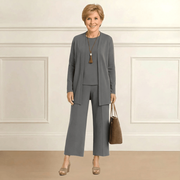 ROSY™ | Cardigan, Top & Trousers Set